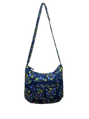 Vera Bradley Women’s Blue Quilted Floral Adjustable Strap Shoulder Tote Bag